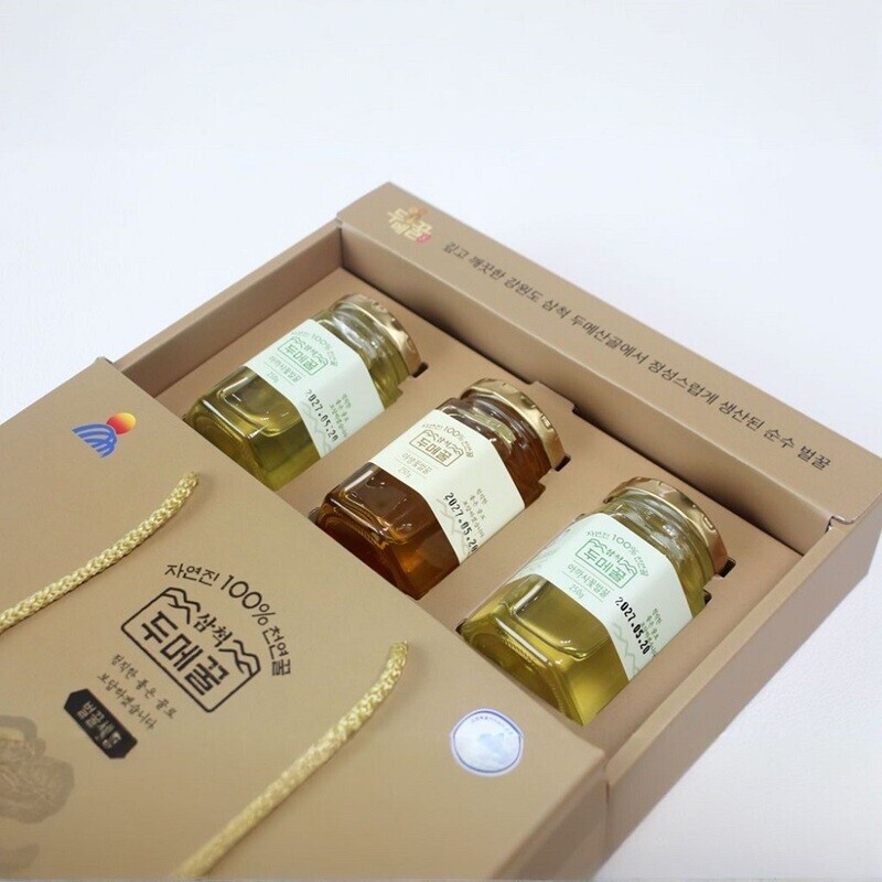 삼척꿀벌농장,두메꿀 미니꿀단지 선물세트 (250g x 3ea)